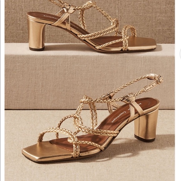 New Anonymous Copenhagen Lowry Heels In Gold - Picture 1 of 12